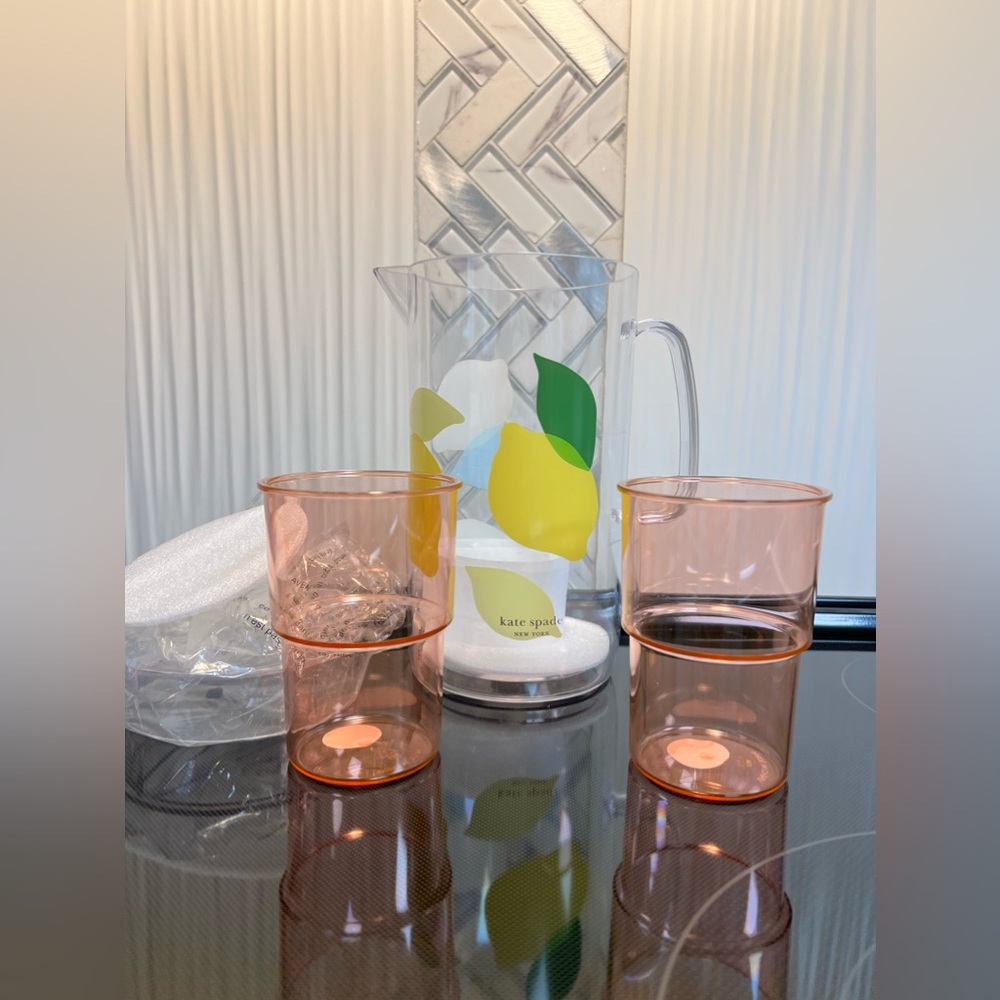 Kate Spade Lemon Pitcher and Stackable Cups Set - Picture 9 of 9